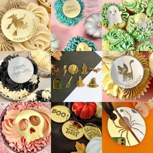 Adornos acrílicos para pasteles de Halloween con temática de miel y dulzura, decoraciones de truco o trato para cupcakes, suministros para fiestas. - Product Image 5