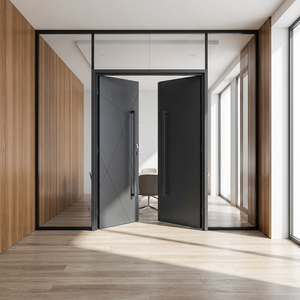 Porte en fer forgé personnalisée en gros des États-Unis Double porte extérieure principale en acier - Product Image 6