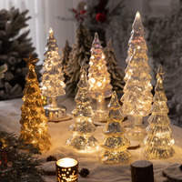 Arbre de Noël en verre, style européen, style Instagram, lumières colorées, décoration de bureau, bar, restaurant