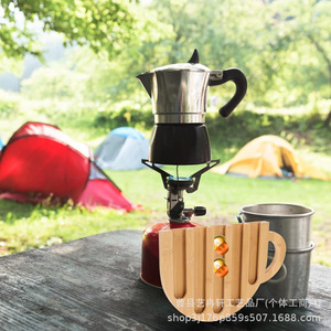 Soporte para cápsulas de café de bambú, estante de almacenamiento de madera con forma de taza para cápsulas de café, 30x20cm - Product Image 1