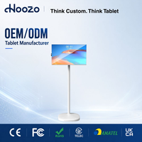 Monitor Móvil con Ruedas Blanco de 24 Pulgadas con Pantalla Táctil, CPU de 8 Núcleos, Cámara de 13MP, 100Hz Full HD, Entretenimiento Familiar para Sala de Estar y Dormitorio