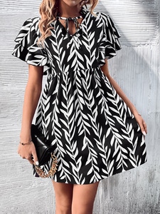 Vestido de Mujer con Cuello en V, Estampado, Cintura Alta, Elegante, Ajustado, Casual, para el Día a Día, Citas, Fiestas y Actividades al Aire Libre - Product Image 6