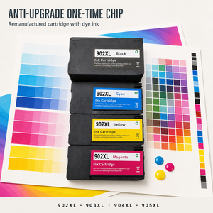 Cartouches d'encre reconditionnées OCB pour HP 902XL 903XL 904XL 905XL avec puce anti-remise à niveau à usage unique, encre à colorants pour la série HP OfficeJet - Product Image 1