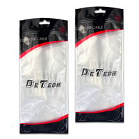 Pochette à zip-lock en plastique personnalisée, ligne de données, sac d'emballage transparent mat pour étui à accessoires de câble de chargeur de téléphone portable
