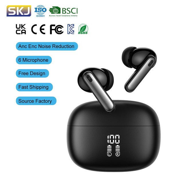 High Quality In-Ear Wireless Earbuds Anc Noise Canceling Earphones Hybrid 6Mic Hi-Fi Stereo Headphones Low Latency Gaming Earbud