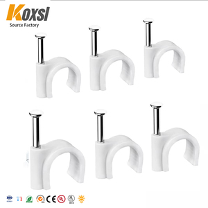 Attaches de câble téléphonique premium, clips plats carrés en acier, organisateurs de fils, agrafes murales pour câbles, pinces, prix usine CE REACH - Product Image 1