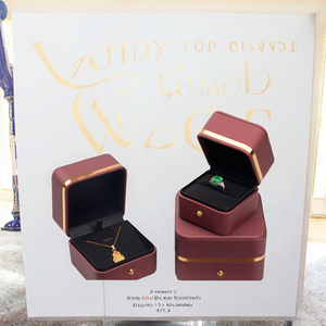 CHEN LU Nueva Caja de Regalo de Lujo Ligero Estilo Europeo con Borde Dorado para Joyería de Boda, Collar y Pulsera - Product Image 3