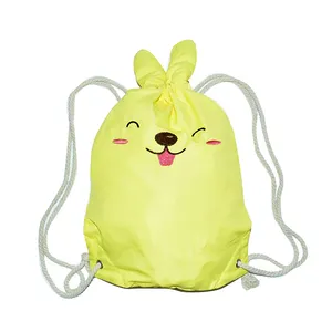 cute animals yellow children drawstring bag 3D cartoon design gym bag kids shoes bags