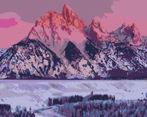 DIY 16x20 "pintura por números para paisajes decoración del hogar pintura al óleo por números conjunto completo para adultos montañas piedras ríos - Product Image 4