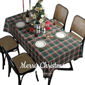 Rectangle Plaid Yarn Dyed Fabric Table Cloth Classic Christmas Tablecloth Xmas Decoration Farmhouse Table Cover