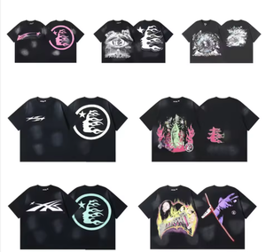Vente directe usine – T-shirt décontracté unisexe tendance Hell Star NFC Series 260g en pur coton imprimé animal, coupe ample, manches courtes, été - Product Image 1