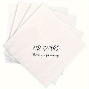 50 Pcs MR MRS Engagement Dinner Table Decoration Creative Decoration Paper Napkins for Wedding - Product Image 4