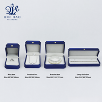 Boîte d'emballage de bijoux tendance en cuir PU avec logo personnalisé pour colliers, bagues et bracelets – Vente chaude