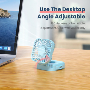 Hanging Neck <b>Mini</b> <b>Fan</b> LOGO Customization Cooling Small <b>Fan</b> Foldable Portable <b>USB</b> Rechargeable Handheld <b>Fan</b> with Makeup Mirror - Product Image 3