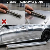Film de protection de peinture (PPF) pour voiture en TPU chromé argenté, haute brillance, durable, résistant aux UV, 1,52 x 15 m, 7,5 mil