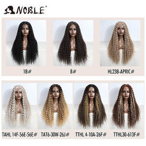 Perruque synthétique Lace Front Ombre de 31 pouces pour femmes, longue et bouclée, blonde et noire, idéale pour le cosplay (Noble) - Product Image 2