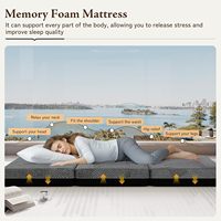 Colchón portátil plegable de 6 pulgadas con base de espuma viscoelástica de lujo, con asa, para viajes, caravanas, camping, invitados, sofá, dormitorio, hotel