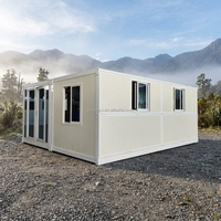 Maison conteneur préfabriquée pliable 20ft 40ft, modulaire, portable, en acier, mini-maison pliable, assemblage rapide, moderne pour camping, bureau, hôtel