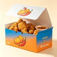 Boîte à emporter pour poulet frit, personnalisable, jetable, imperméable, en kraft, écologique, emballage alimentaire pour restaurant, pour poulet frit