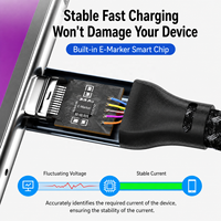 Cable de Datos 2 en 1 USB3.2 10/20Gbps USB C/A a Tipo-C ThunderBolt 3, Cable de Carga Rápida PD100W 4K/60Hz