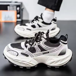 Chaussures pour hommes Automne Hiver Sneakers en cuir synthétique Légères Respirantes Lacets Doublure en maille Semelle souple confortable Décontractées - Product Image 1