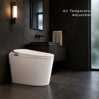 Siège de toilette intelligent avec bidet, siège chauffant électrique, eau chaude, chauffage instantané, ouverture et fermeture automatiques du couvercle pour cuvette de toilette allongée
