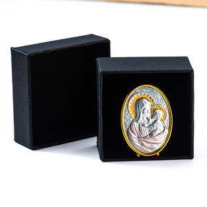 GIVELUCK Virgen María Adorno religioso Pequeño soporte de exhibición de acero inoxidable Núcleo de cobre blanco Adorno cristiano Knick-Knacks - Product Image 4