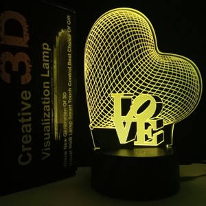 Đèn Ngủ 3D Trang Trí Đám Cưới Đèn Ngủ LED 7 Màu Hình Trái Tim Đèn Ngủ Trang Trí Phòng Cảm Ứng Từ Xa Quà Tặng Cho Đám Cưới - Product Image 3