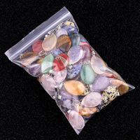 Pendentifs en pierre naturelle forme de goutte d'eau plate polie breloques en pierre d'agate de cristal mélangé pour la fabrication de bijoux collier bracelet