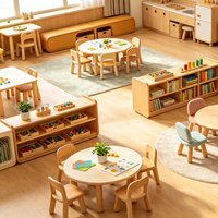 Ensemble de meubles de garderie personnalisés Kainice, meubles en bois Montessori, table et chaise pour enfants de maternelle, solution pour salle de classe
