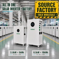 Fournisseur d'usine – Onduleur solaire 6500W 6,5kW 10kWh avec batterie au lithium LiFePO4 48V 51,2V pour système de stockage d'énergie domestique – Commande en gros