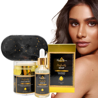 Meilleures Ventes : Produits de Soin pour la Peau Éliminant les Taches Brunes, Savon Noir Africain, Crème Éclaircissante au Curcuma – Coffret Complet de Soin pour la Peau