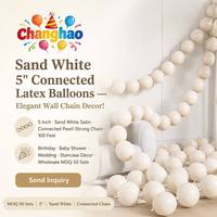 Guirlande de ballons en latex blanc sable de 5 pouces connectés pour décoration murale de mariage, fête prénatale, anniversaire, escalier