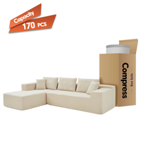 Tissu moderne de compression à haute densité de luxe pour salon ensemble de canapé-lit modulaire comprimé emballé sous vide mobilier de maison