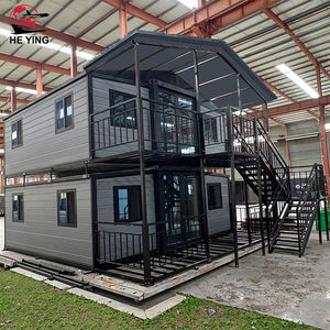 Maßgefertigte Zweistöckige Luxusvilla, Erweiterbares Doppelhaus, Mobiles Fertighaus aus Stahl, Leichtstahl-Fertigbau im Chinesischen Stil - Product Image 1