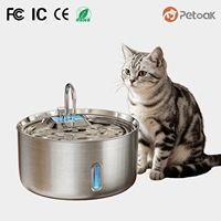 Distributeur d'eau portable pour animaux de compagnie en acier inoxydable, fontaine automatique pour chat et chien, filtre 7L, écran LCD intelligent ultra silencieux, rechargeable