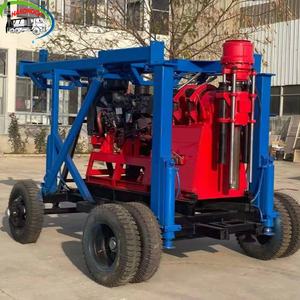 جهاز حفر آبار متين ومحمول يعمل بالديزل بطول 600 متر مع مضخة طين لحفر آبار المياه وأخذ عينات اللب - Product Image 2