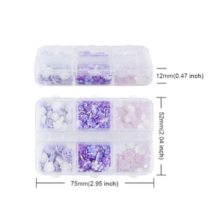 6 Rejillas Acrílico Flor 3D Nail Art Decoraciones Resina Amor Corazón Rosa Flor Nail Charms Crystal Nail Rhinestones Accesorios - Product Image 6