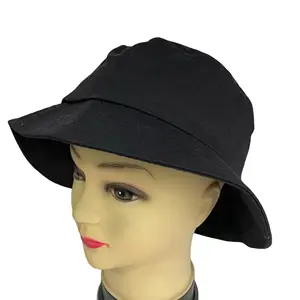 Sombreros de pescador de ala ancha con parte superior plana para exteriores, sombreros de cubo de pesca para mujer, Moq bajo, logotipo personalizado barato, sombrero de cubo con cuerda