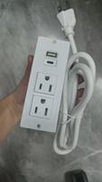 Stopkontak 1 Lubang 2 USB Quick Charge Terpasang Rata 125V US Power Strip USB-C 20W PD Pengisian Cepat Stopkontak Meja