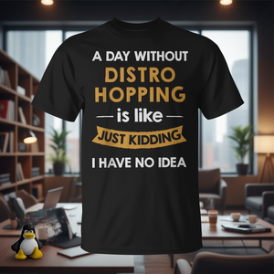 T-shirt Distro Hopping noir unisexe, taille adulte S M L XL XXL, cadeau humoristique et amusant - Product Image 3