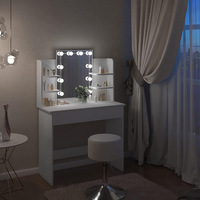 Table de maquillage éclairée par LED, luminosité réglable, en bois, pour chambre à coucher, fabrication directe DZ, commerce extérieur direct