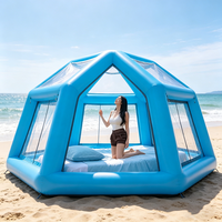 Tente de camping gonflable commerciale en PVC, grande maison d'extérieur pour plusieurs personnes, durable quatre saisons, installation facile, fabrication OEM/ODM