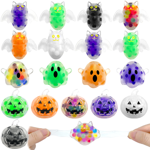 Mini jouet anti-stress créatif en peluche souple et mignonne en forme de chauve-souris fantôme ou citrouille, rempli de billes TPR, pour Halloween, vente en gros - Product Image 2