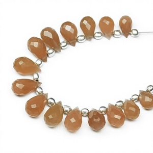 High Quality Peach Moonstone Loose Gemstone Teardrop Cut of All Sizes Wholesale Factory Price Semiprecious Natural Stone - Product Image 2