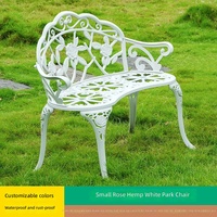 Ensemble table et chaises de jardin en aluminium moulé blanc, durable, pour deux personnes, style moderne, pour extérieur, villa, balcon