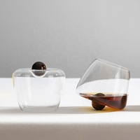 Vaso de Whisky Giratorio sin Tallo de Cristal Transparente, de Lujo, Personalizado, Hecho a Mano, Reutilizable, sin Plomo, de 350 ml