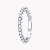 Bague de fiançailles éternelle en argent sterling 925 pour femme, sertie de moissanite étincelante