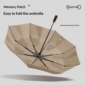 Free Automatic <b>Umbrella</b> Memory Patch Windproof Extra-<b>Large</b> 8 Ribs Solid Wood Handle Folding Support Wholesale - Product Image 3