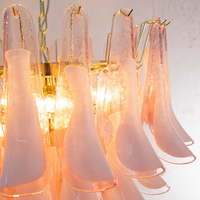 Lustre rose led anneau rond art cristal verre vintage suspension led lampe décorative salon Suspension